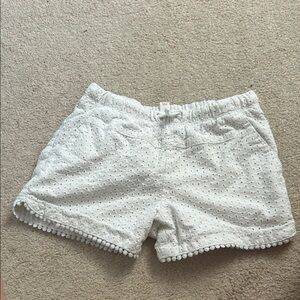 White beachy eyelet shorts summer